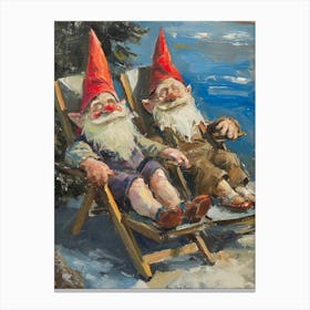 Gnomes On Vacation 1 Canvas Print