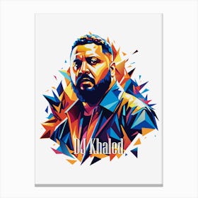 Dj Khaled 02 Portrait Music Icon Style WPAP Pop Art Canvas Print