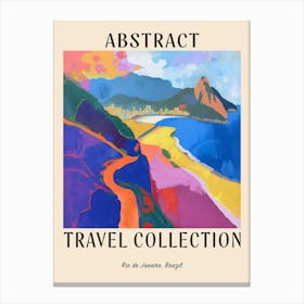 Abstract Travel Collection Poster Rio De Janeiro Brazil 7 Canvas Print