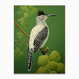 Ohara Koson Inspired Bird Painting Roadrunner 3 Canvas Print
