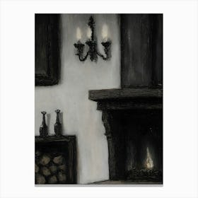 Room With A Fireplace 2 Canvas Print