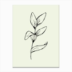 Doodle Drawing Of A Leaf line art Canvas Print