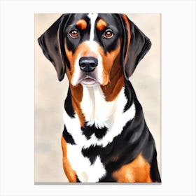 Black And Tan Coonhound 3 Watercolour dog Canvas Print
