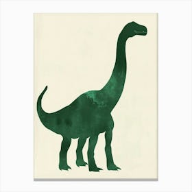 Green Dinosaur Silhouette 2 Canvas Print