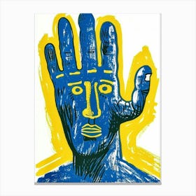 'Blue Hand' 1 Canvas Print