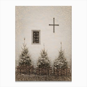 The Three Christmas Trees Canvas Print