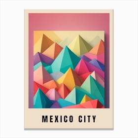 Mexico City Travel Poster Low Poly (2) Canvas Print