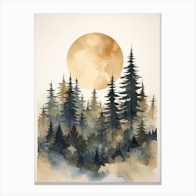 Watercolour Of Gifford Pinchot National Forest   Washington Usa 3 Canvas Print