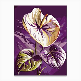 Anthurium Flower Purple Tones Canvas Print