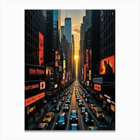 The Heartbeat of New York Rush Hour Energy Canvas Print