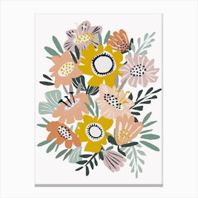Papercut Flower Bouquet Canvas Print
