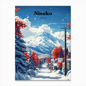 Niseko Japan Powder Snow Travel Art Illustration Canvas Print