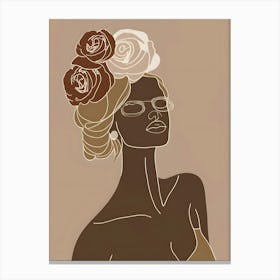 Black Woman With Roses Canvas Print