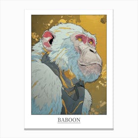 Baboon Precisionist Illustration 2 Poster Canvas Print