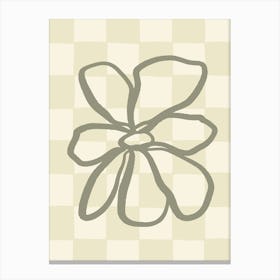 Flower On A Checkered Background Canvas Print