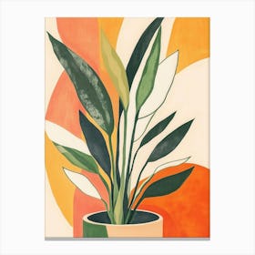 Abstract Potted Plant Canvas Print