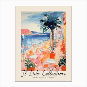 Palermo, Sicily   Italy Il Lido Collection Beach Club Poster 3 Canvas Print