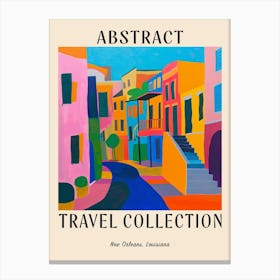 Abstract Travel Collection Poster New Orleans Louisiana 4 Canvas Print