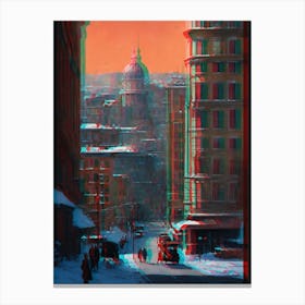 Cityscape In 3d Canvas Print