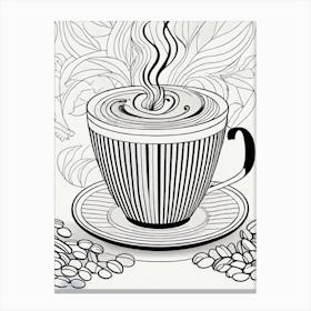Coffee Coloring Page Canvas Print