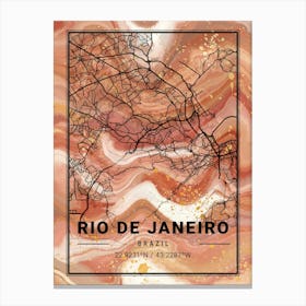 Rio De Janeiro Map Canvas Print