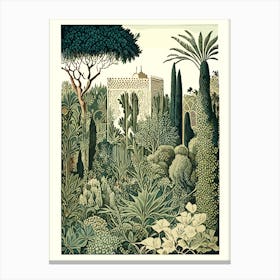 Generalife Gardens, Spain 1 Vintage Botanical Canvas Print