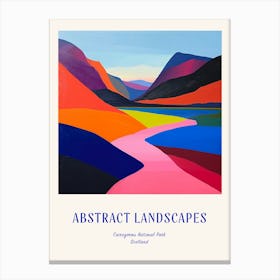 Colourful Abstract Cairngorms National Park Scotland 2 Poster Blue Canvas Print