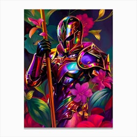 Creative Glossy Knight Portrait Canvas Print