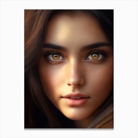 Girl with Brown Eyes Canvas Print