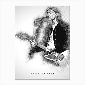 Kurt Cobain Guitarist Sketch Canvas Print