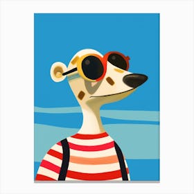 Little Meerkat 3 Wearing Sunglasses Canvas Print