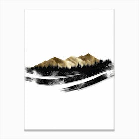 Mountains In The Snow Canvas Print