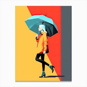 Woman With Umbrella Canvas Print Canvas Print