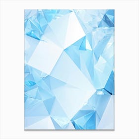 Abstract Geometric Composition Integrating Polygons Soft White And Blue Hues And Transparent Ice (1) Canvas Print