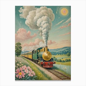 Train In The Countryside Canvas Print