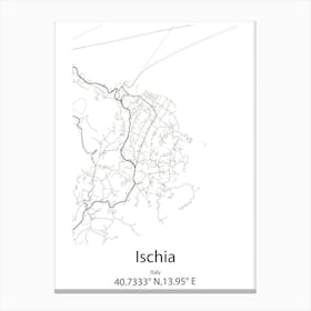 Ischia,Italy Minimalist Map Canvas Print