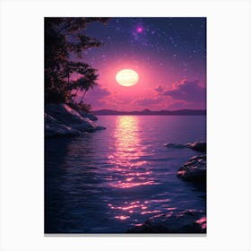 Moonlight Over Water 1 Canvas Print