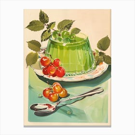 Retro Bright Green Jelly Vintage Cookbook Inspired 4 Canvas Print