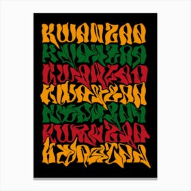 Pop Art Kwanzaa Wave Typography Canvas Print