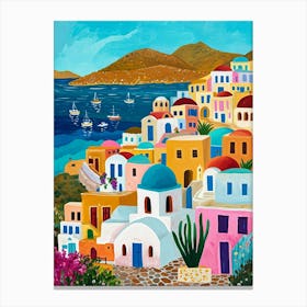 Kitsch Colourful Mykonos 4 Canvas Print