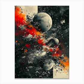 Moon in expoded space Canvas Print