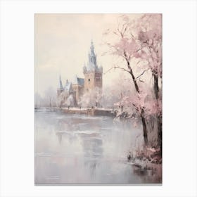 Dreamy Winter Painting Cologne Germany 3 Canvas Print