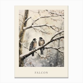 Winter Watercolour Falcon 1 Poster Canvas Print