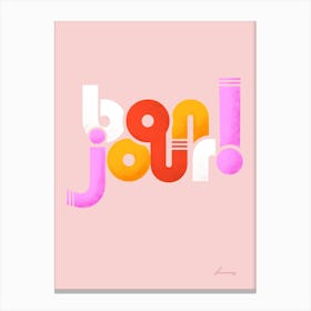 Bonjour French Typography Canvas Print