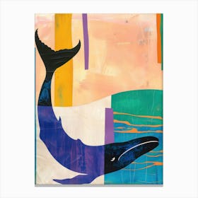 Whale 1 Cut Out Collage Canvas Print