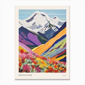 Grossglockn Austria 3 Colourful Mountain Illustration Poster Canvas Print