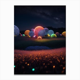 Dreamshaper V7 An Image Of Colorful Stemmed Fiber Optical Bal 0 Canvas Print