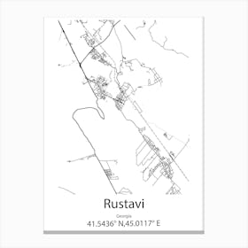 Rustavi,Georgia Minimalist Map Canvas Print