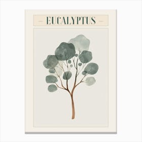 Eucalyptus Tree Minimal Japandi Illustration 2 Poster Canvas Print