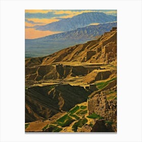 Masada National Park Israel Vintage Poster Canvas Print